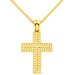 Χρυσός βαπτιστικός σταυρός Κ14 με αλυσίδα